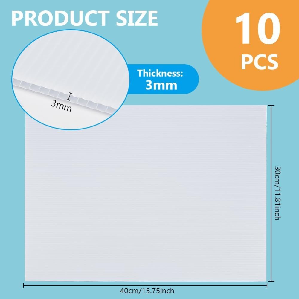 10 Sheets White Corrugated Pla - Yard Sign Blank ulasan dan harga